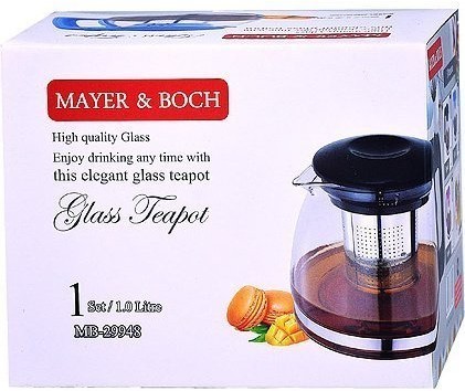 Чайник заварочный чер1 л стекло Mayer&Boch (29948)