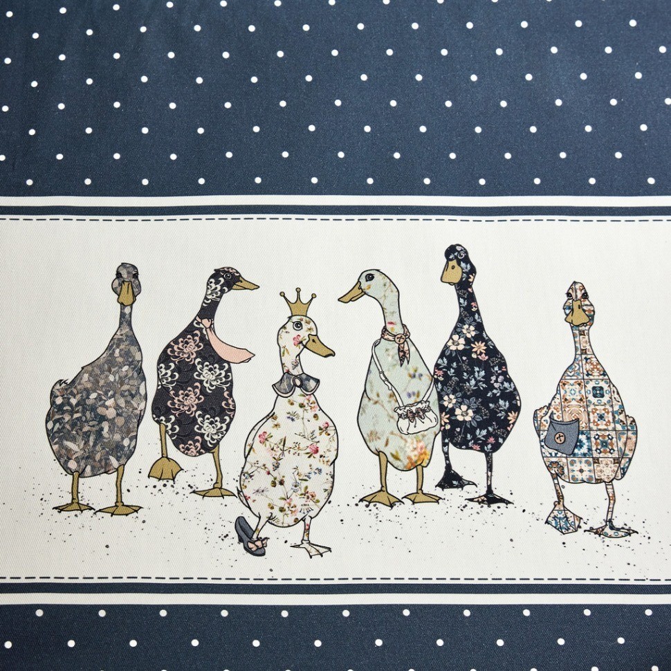 Скатерть овальная "family farm" 160х220 см ,синий, 100% хлопок, твил, с пропиткой Lefard (850-742-26)