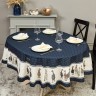 Скатерть овальная "family farm" 160х220 см ,синий, 100% хлопок, твил, с пропиткой Lefard (850-742-26)