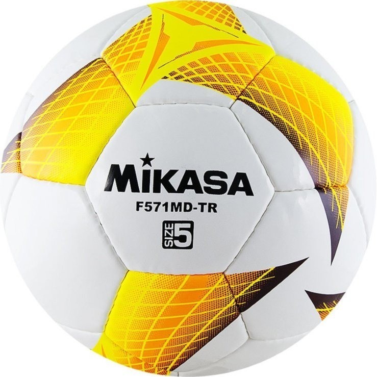 Мяч футбольный F571MD-TR-O, №5, белый/желтый/оранжевый/черный (1535572)