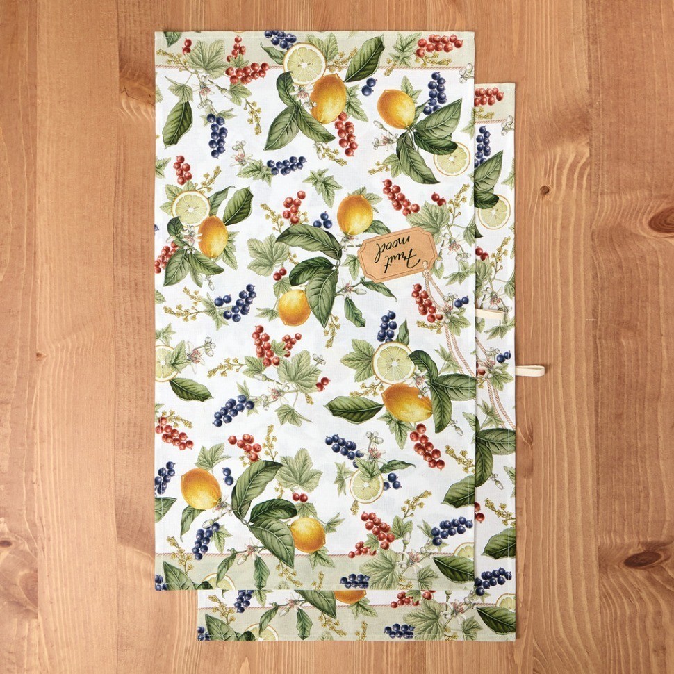 Набор полотенец из 2-х шт "fruit basket",40х60см 100% хлопок,белый,твил Lefard (850-741-63)