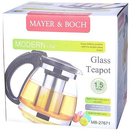 Чайник заварочный 1,5л стекло Mayer&Boch (27671)
