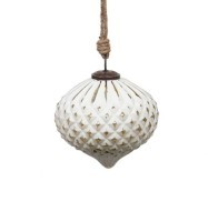 Новогодняя игрушка EL-35B, 15, стекло, white, gold, ROOMERS FURNITURE