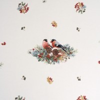 Скатерть &quot;морозко.снегири&quot; 140х300см ,красный, 100% хлопок,твил пропитка Lefard (850-745-25)