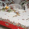 Скатерть "морозко.снегири" 140х300см ,красный, 100% хлопок,твил пропитка Lefard (850-745-25)