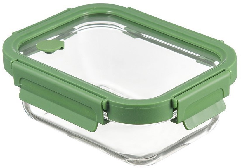 Контейнер для запекания и хранения прямоугольный с крышкой, 640 мл, зеленый (75156)