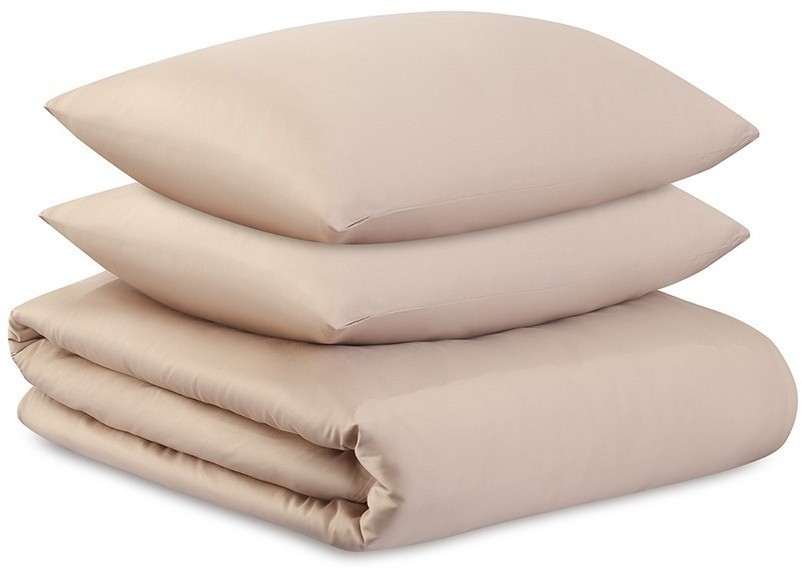 Комплект постельного белья из премиального сатина бежевого цвета из коллекции essential, 200х220 см (79817)