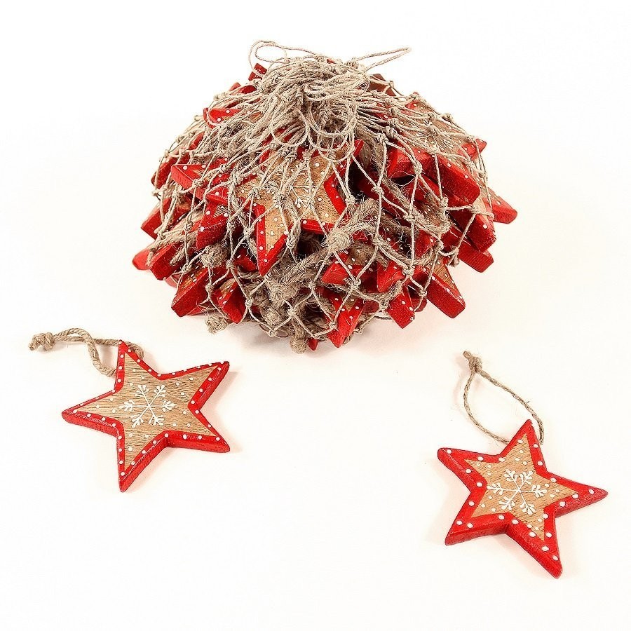 Украшения подвесные christmas stars, деревянные, в сетке, 30 шт. (63513)