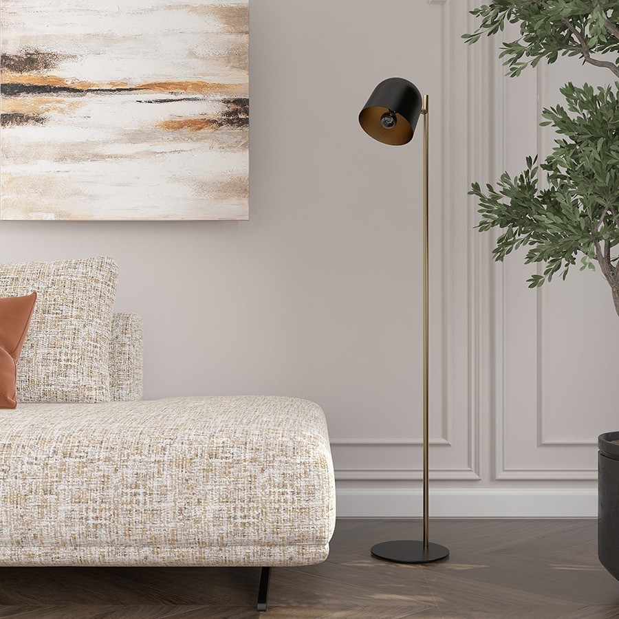 Торшер enkel kopp,142 см, черный/золотистый (76350)
