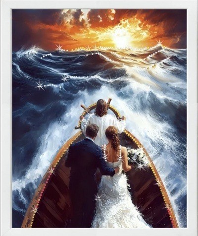 Картина Любовь - наш компас с кристаллами Swarovski (2426)