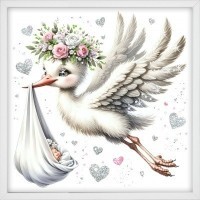 Картина ЛЮБОВЬ В ОБЪЯТИЯХ ОБЛАКОВ с кристаллами Swarovski (3169)