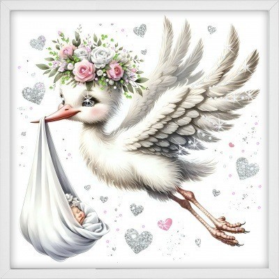 Картина ЛЮБОВЬ В ОБЪЯТИЯХ ОБЛАКОВ с кристаллами Swarovski (3169)