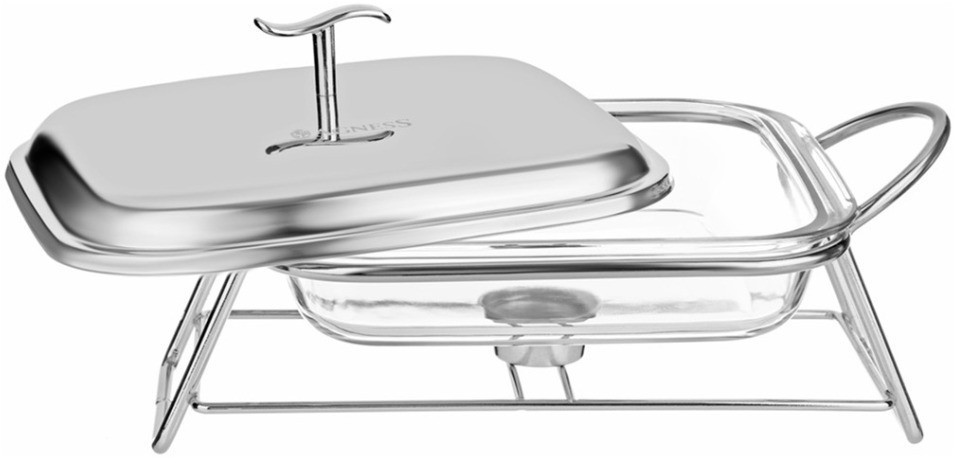 Мармит agness  квадратный silver 1,8l (781-502)