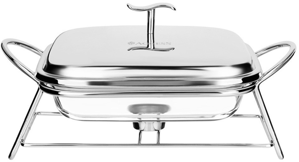 Мармит agness  квадратный silver 1,8l (781-502)