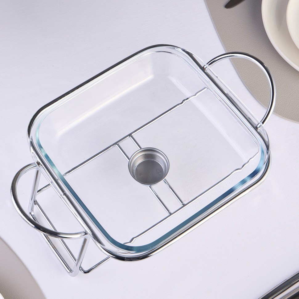 Мармит agness  квадратный silver 1,8l (781-502)