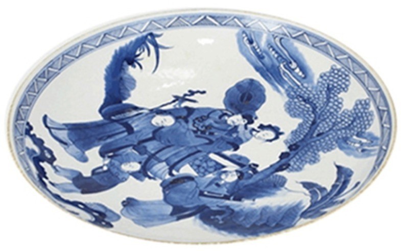 Ваза декоративная RZKS11, 40 см, фарфор, blue/white, ROOMERS FURNITURE