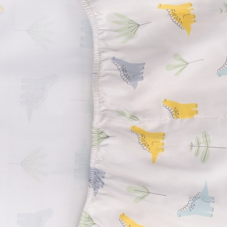 Простыня круглая на резинке из сатина с принтом dinosauria world из коллекции tiny world, 75х75х20см (71581)