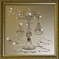 Картина Весы 35х35 см с кристаллами Swarovski (1129)