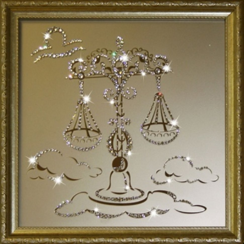 Картина Весы 35х35 см с кристаллами Swarovski (1129)