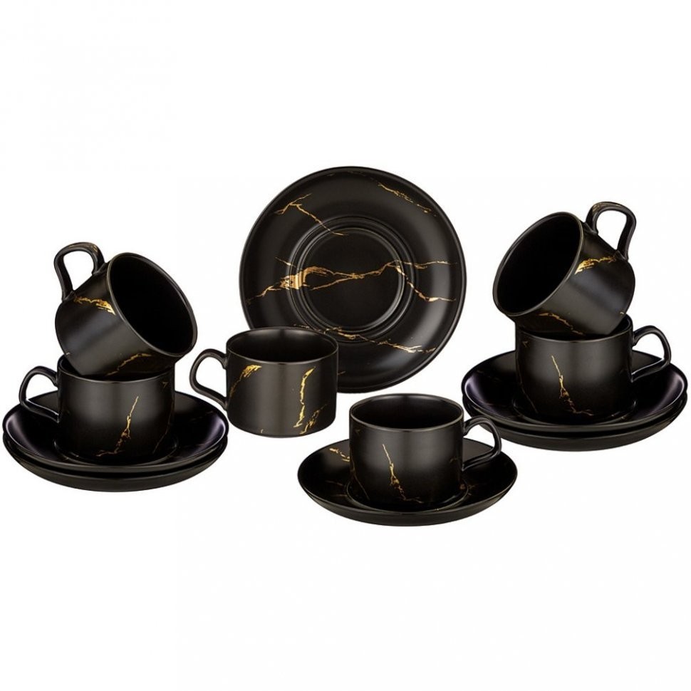 Чайный набор на 6 персон коллекция "золотой мрамор" объем чашки 250 мл Lefard (412-203)