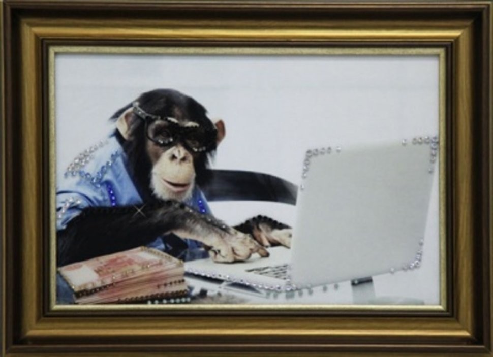 Картина Деловая обезьяна с кристаллами Swarovski (1747)