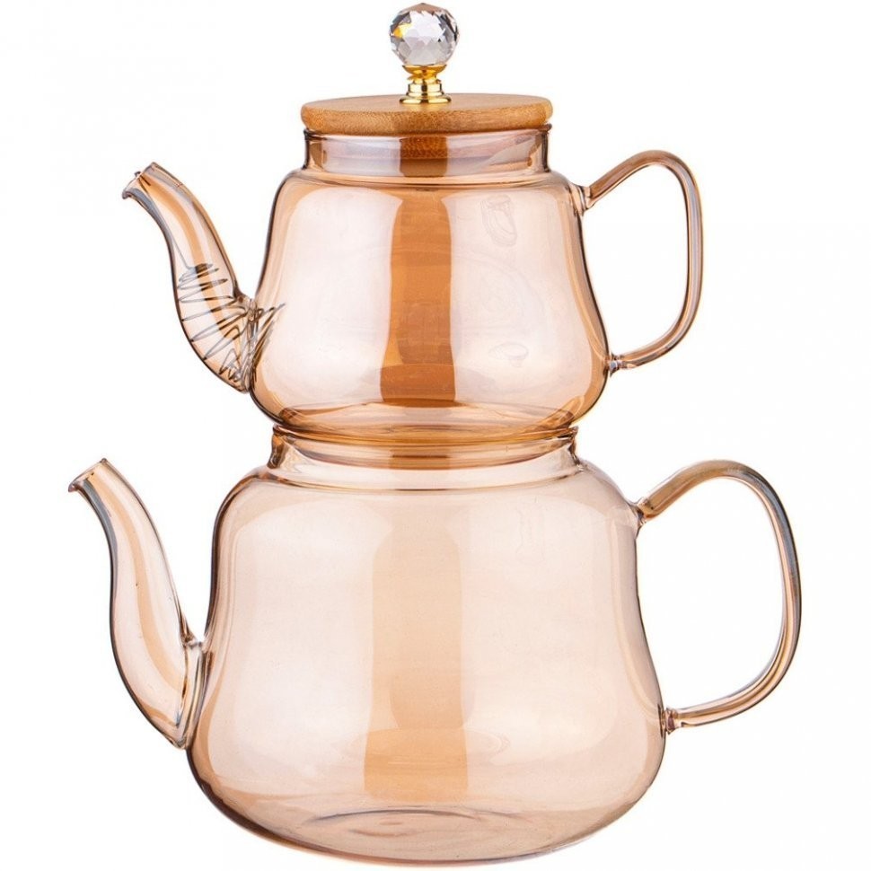 Набор чайников agness "amber" 630/1500 мл цвет:янтарный (889-148)