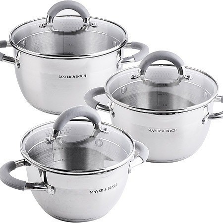 Набор кастрюль из нержавеющей стали с крышками MAYER BOCH (30995)