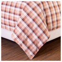 Кпб 1,5 спальный &quot;эстет&quot;,шампань+клетка, 100% х\б, сатин+сорочка SANTALINO (984-925)