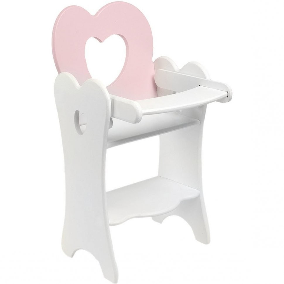 Кукольный стульчик для кормления, цвет: нежно-розовый (PFD120-29)