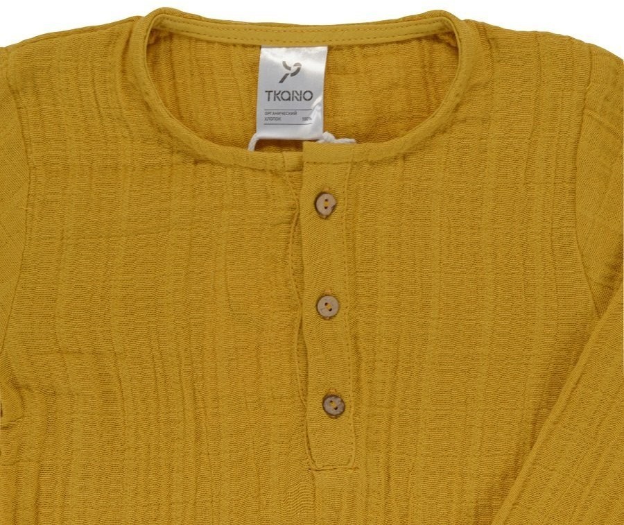 Рубашка из хлопкового муслина горчичного цвета из коллекции essential 4-5y (69631)