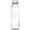 Бутылка круглая стеклянная 1.1л, крышка розовая LIMON (166-141)