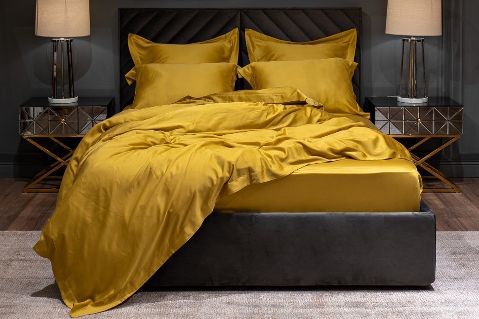 Простыня на резинке Сопрано горчичный 160*200*30 (TT-00010344)