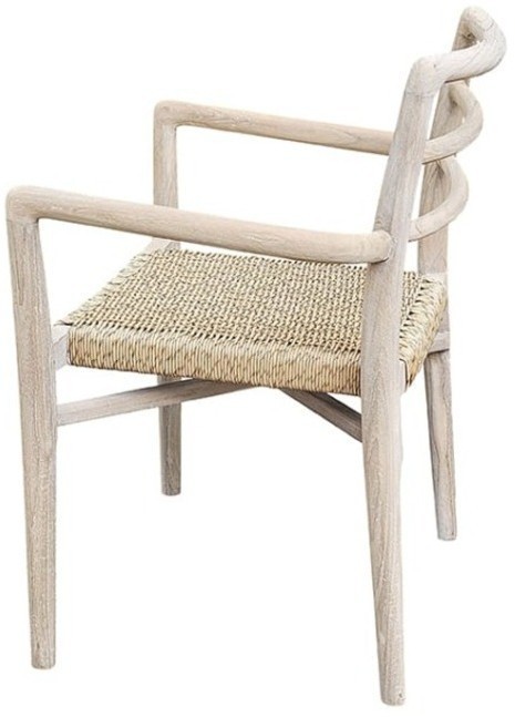 Полукресло ANOA ARM CHAIR, Тиковое дерево, Natural brown/ivory, ROOMERS FURNITURE
