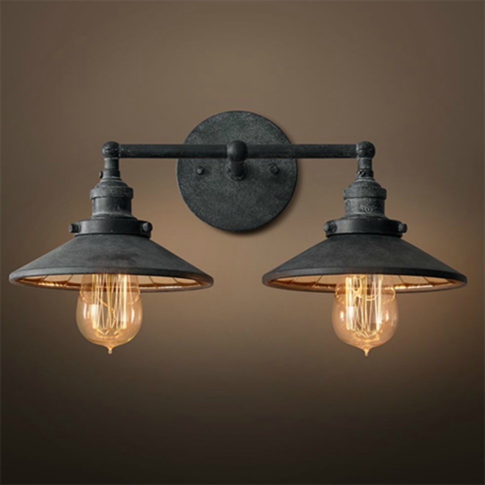 Бра Скон Дабл DTL9104-M, металл, Antique grey, RESTORATION HARDWARE