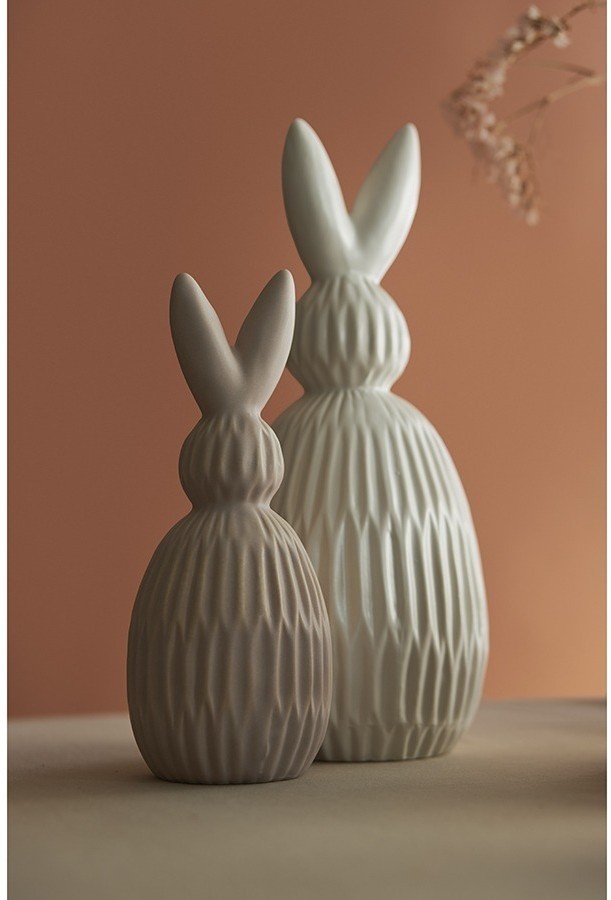 Декор из фарфора белого цвета trendy bunny из коллекции easter essential, 12,5х12,5x30,5 см (77384)