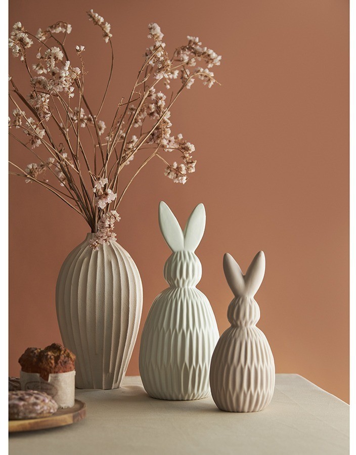 Декор из фарфора белого цвета trendy bunny из коллекции easter essential, 12,5х12,5x30,5 см (77384)