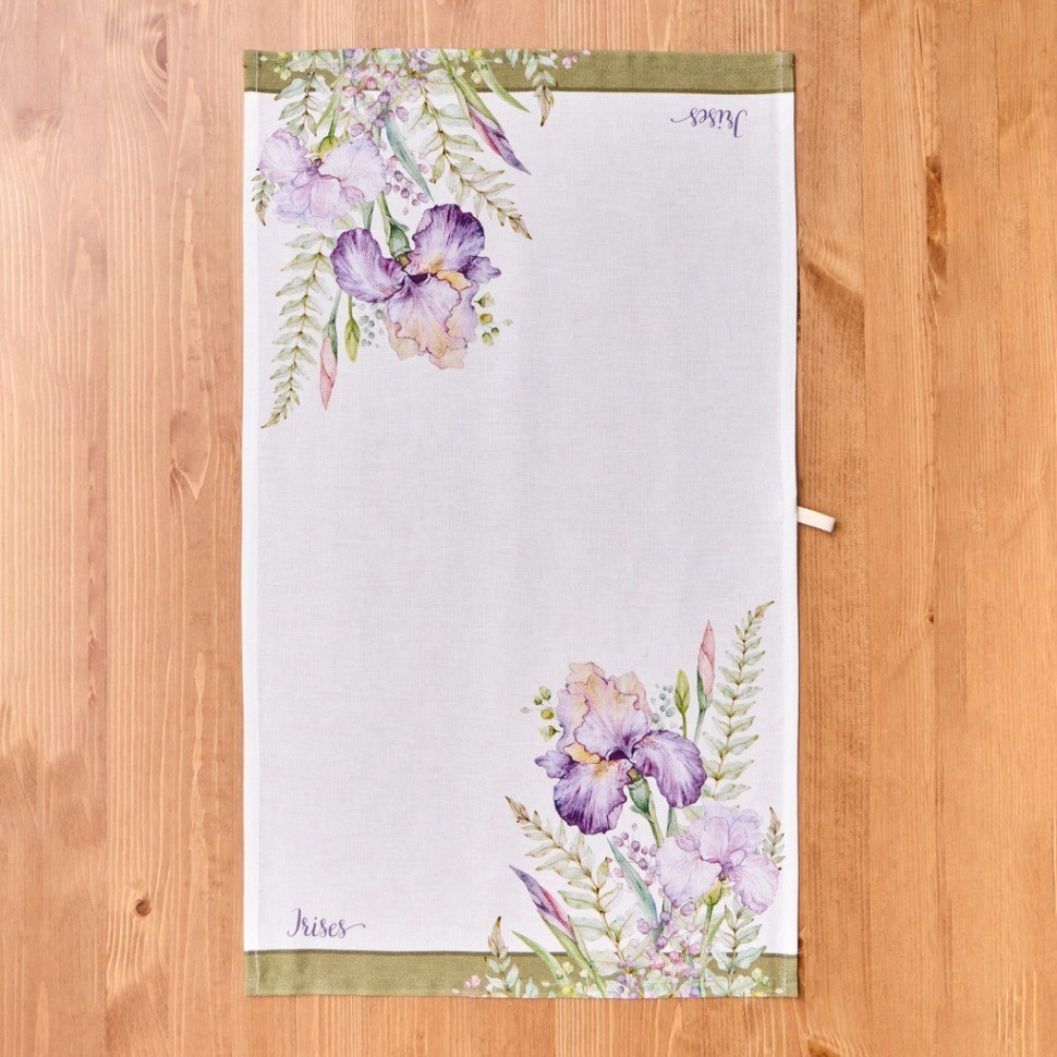 Набор полотенец из 2 шт "ирисы",40х70см, 100% хлопок,белый,,твил, SANTALINO (850-743-62)