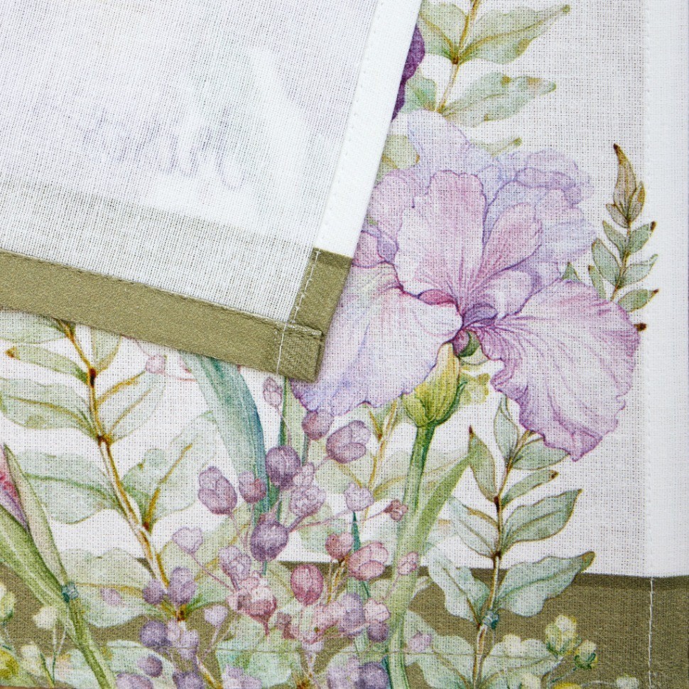 Набор полотенец из 2 шт "ирисы",40х70см, 100% хлопок,белый,,твил, SANTALINO (850-743-62)