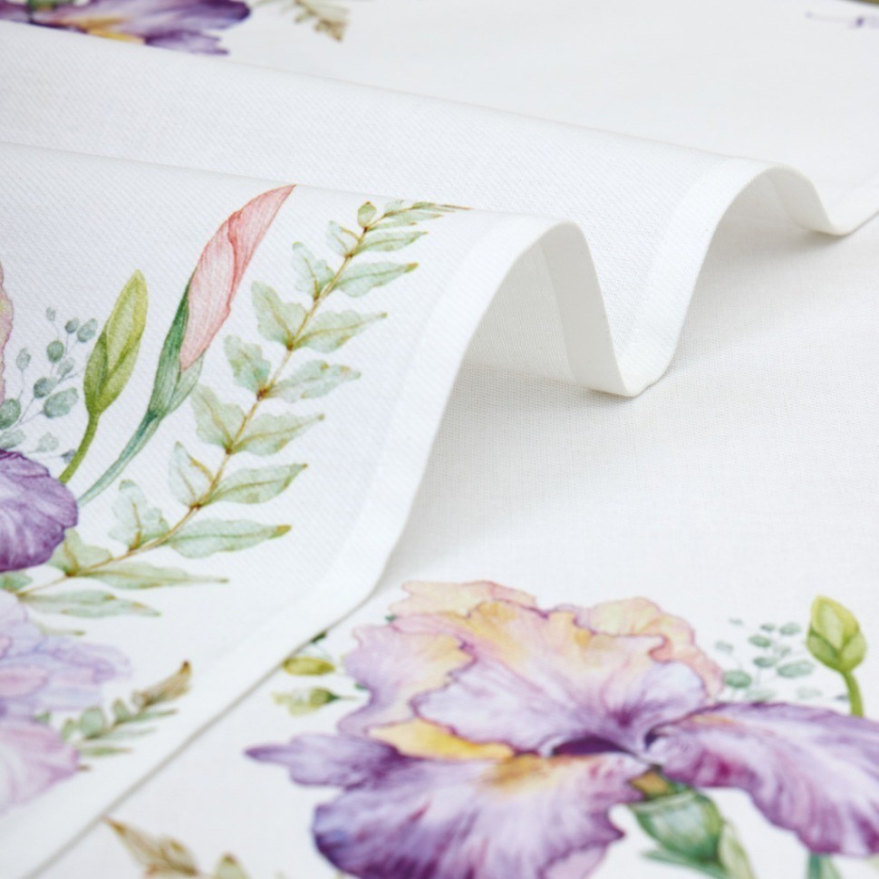 Набор полотенец из 2 шт "ирисы",40х70см, 100% хлопок,белый,,твил, SANTALINO (850-743-62)