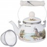 Чайник agness эмалированный со съемным фильтром из нжс серия "family house", 0,85 л (943-060)