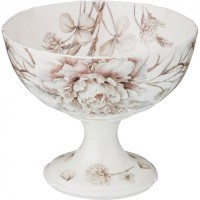 Ваза на ножке lefard &quot;белый цветок&quot; 13*11 см (86-2436)