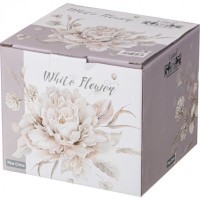 Ваза на ножке lefard &quot;белый цветок&quot; 13*11 см (86-2436)