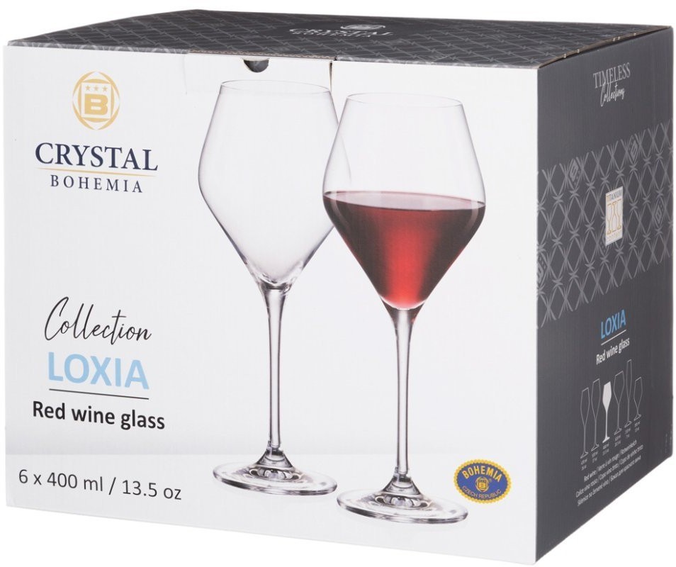 Набор бокалов для вина "loxia" из 6шт 400мл Crystal Bohemia (669-388)