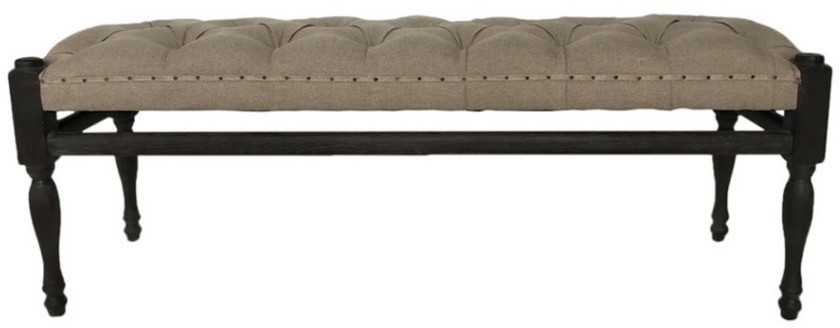 Скамья CH-365NF, каркас массив дуба, обивка лен, Cream, ROOMERS FURNITURE