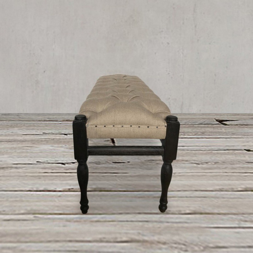 Скамья CH-365NF, каркас массив дуба, обивка лен, Cream, ROOMERS FURNITURE