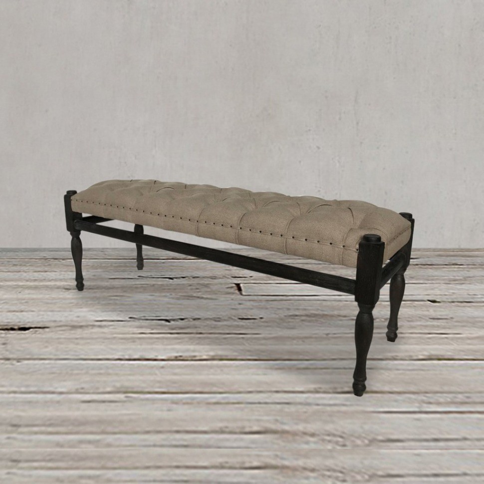 Скамья CH-365NF, каркас массив дуба, обивка лен, Cream, ROOMERS FURNITURE