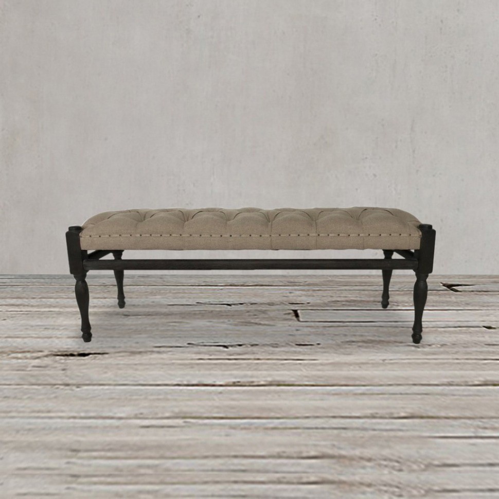 Скамья CH-365NF, каркас массив дуба, обивка лен, Cream, ROOMERS FURNITURE