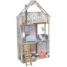 Деревянный кукольный домик "Алина", с мебелью 15 предметов в наборе, свет, для кукол 30 см (10229_KE)