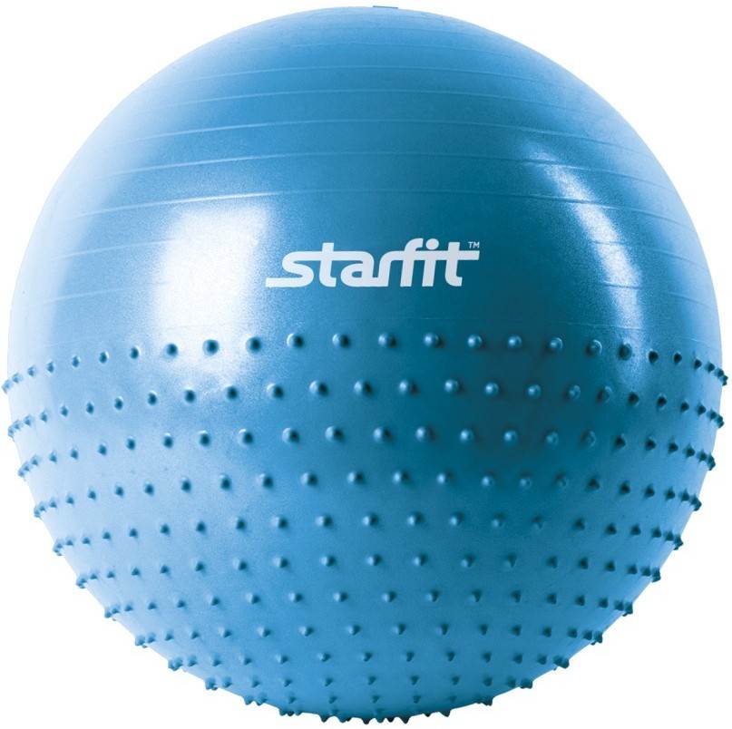 Мяч гимнастический полумассажный GB-201 75 см, антивзрыв, синий (129944)