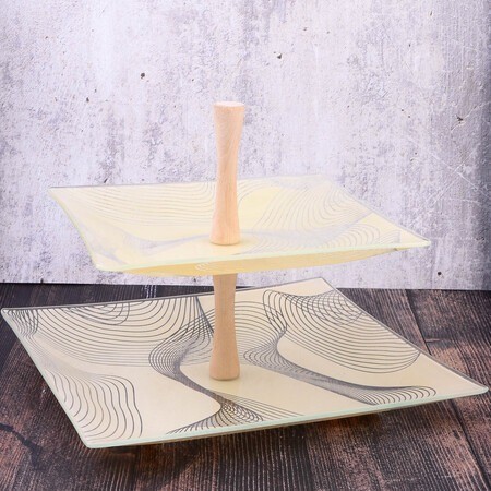 Конфетница сервировочная для фруктов, конфет, сладостей 2 яруса (161656)